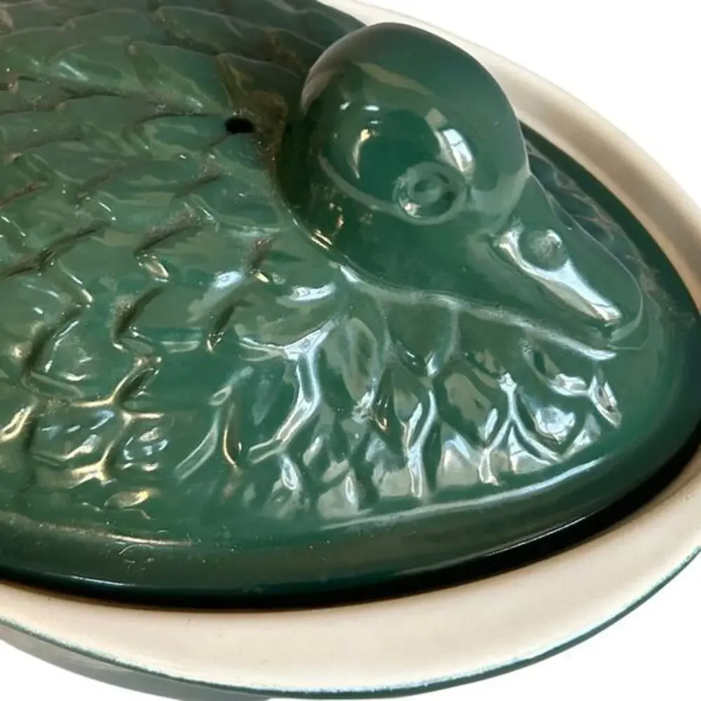 Chasseur French Duck Enameled Cast iron 1.25 QT Casserole baking Dish Green‎